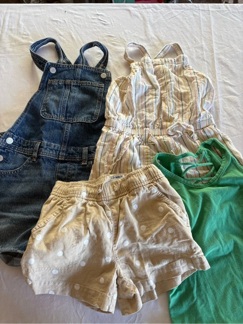 ☀️ OLD NAVY Girls Size 8 Summer Lot (4 Pcs) Shortalls Romper Tank Shorts 🌸